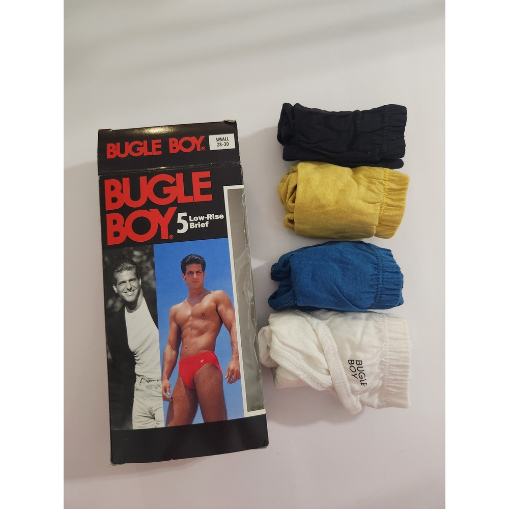 Bugle Boy Low-Rise Briefs Multicolor‎ Vintage 90s 100% Cotton 4-Pack Small 28-30